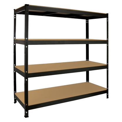 Monster Racking Q-Rax Heavy Duty Storage Shelving, 160cm W, 60cm D, Black