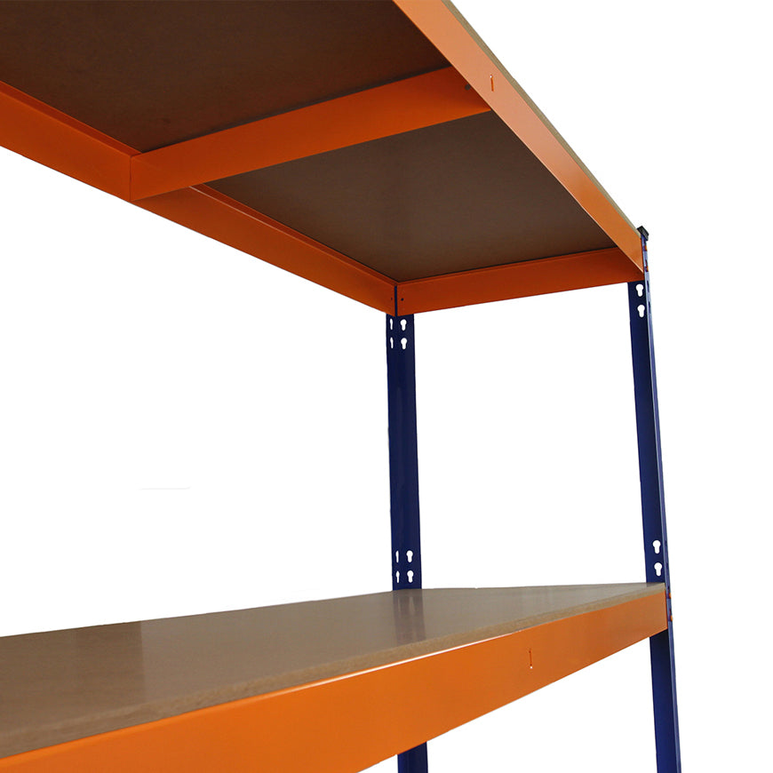 Monster Racking S-Rax Warehouse Storage Shelving, Blue/Orange, 150cm W, 50cm D