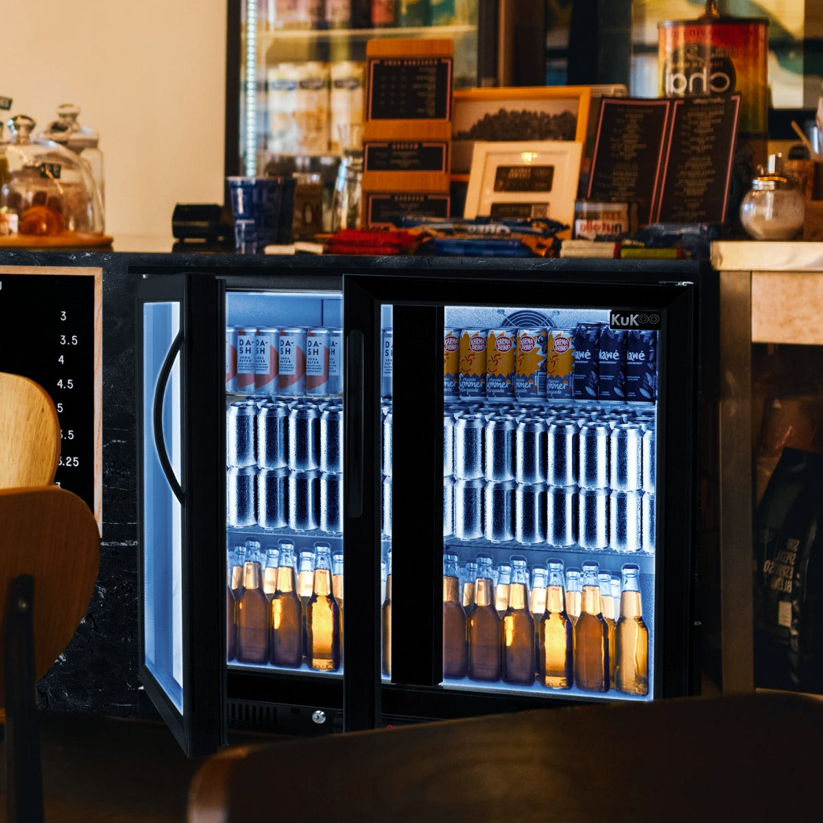 Back Bar Fridge Cooler - Hinged Double Door