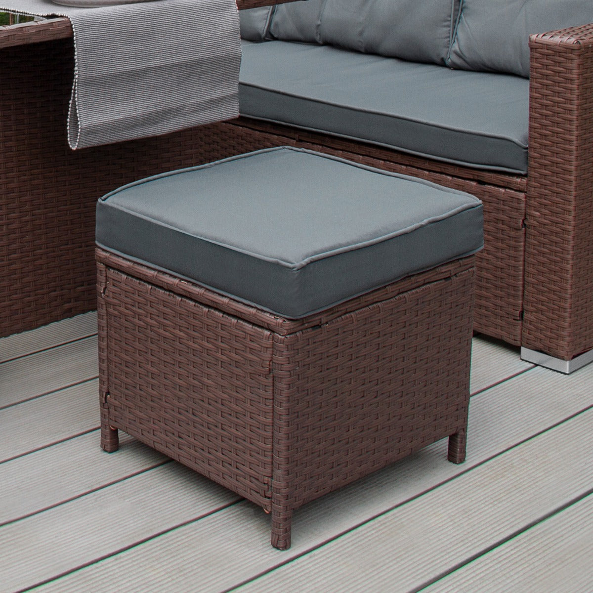 Rattan Corner Set - Brown