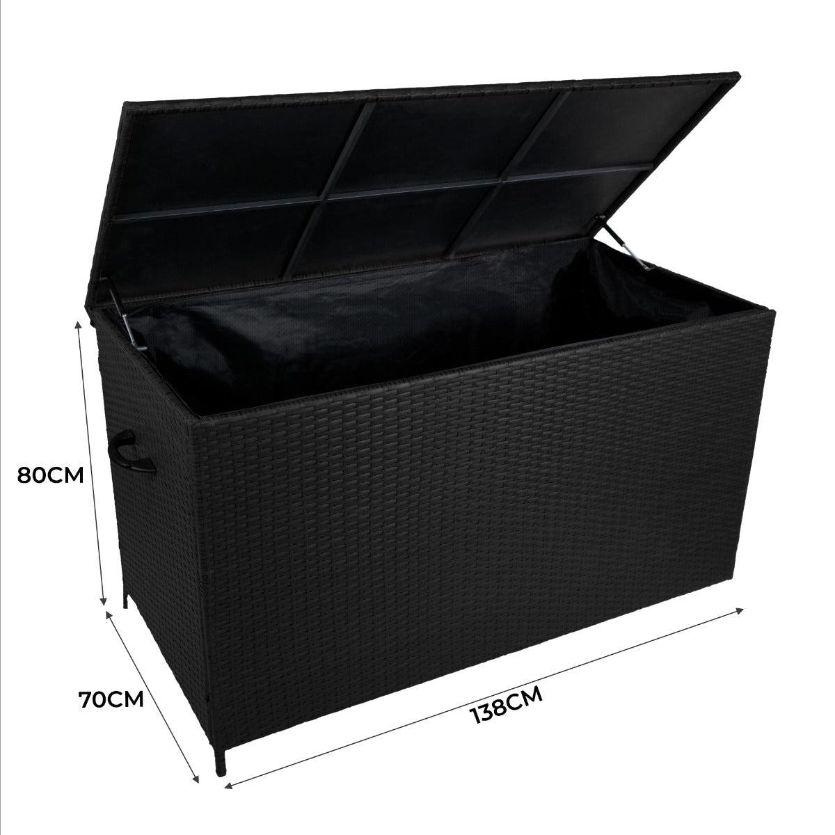 Rattan Cushion Storage Box - Black