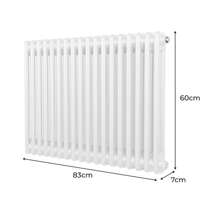 Traditional 2 Column Radiator - 600 x 832mm - White