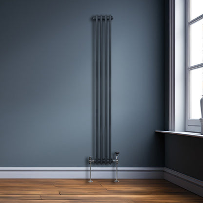 Traditional 2 Column Radiator - 1800 x 202mm - Anthracite Grey