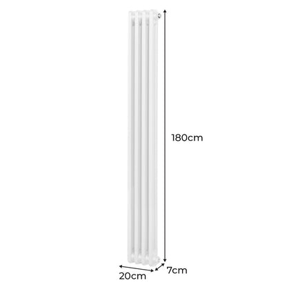 Traditional 2 Column Radiator - 1800 x 202mm - White