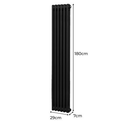 Traditional 2 Column Radiator - 1800 x 292mm - Black