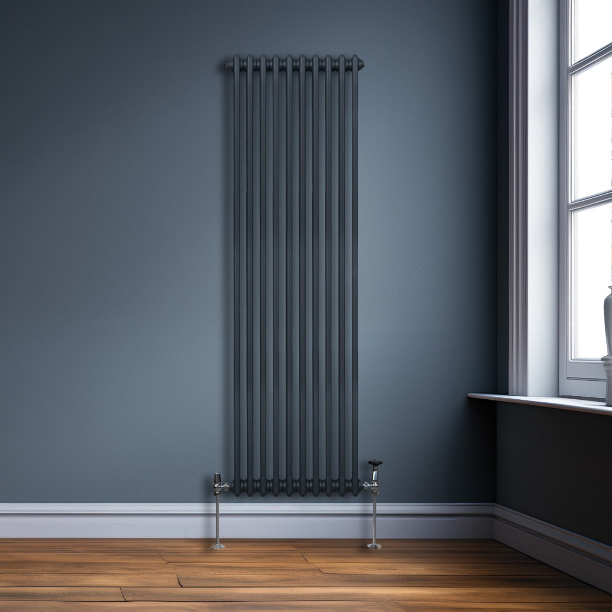 Traditional 2 Column Radiator - 1800 x 472mm - Anthracite Grey