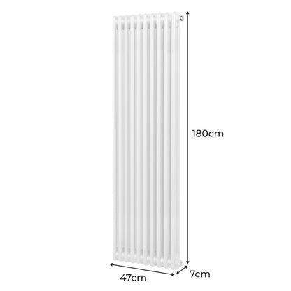 Traditional 2 Column Radiator - 1800 x 472mm - White