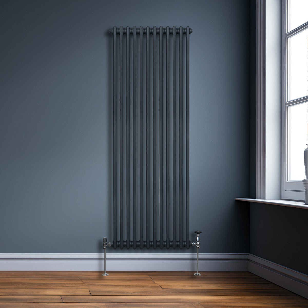 Traditional 2 Column Radiator - 1800 x 562mm - Anthracite Grey