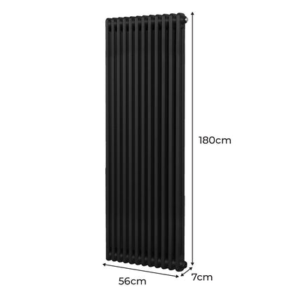 Traditional 2 Column Radiator - 1800 x 562mm - Black