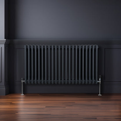 Traditional 3 Column Radiator - 600 x 1012mm - Anthracite Grey