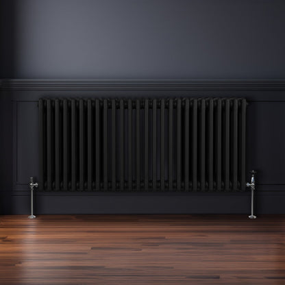 Traditional 3 Column Radiator - 600 x 1192mm - Black