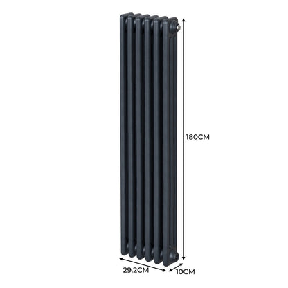 Traditional 3 Column Radiator - 1800 x 292mm - Anthracite Grey