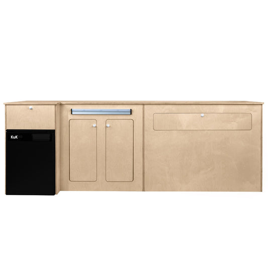 Camper Kitchen Pod & Black Compressor Fridge - RHD