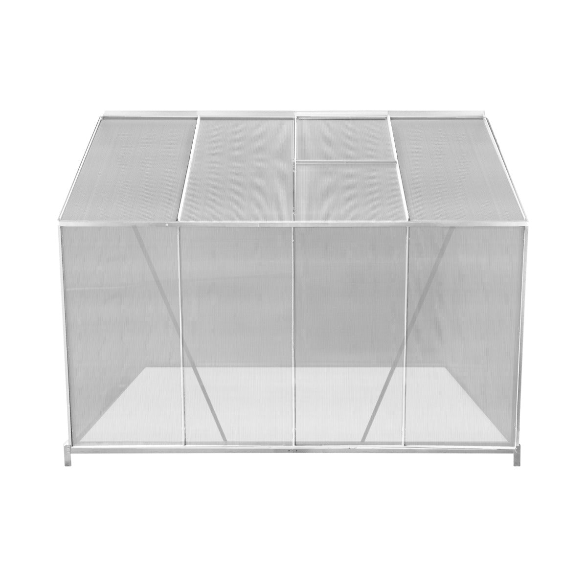 Polycarbonate Greenhouse 6ft x 8ft with Base – Silver