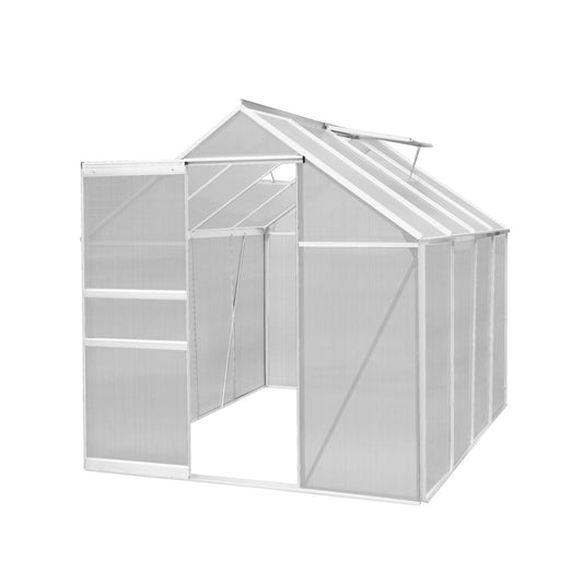 Polycarbonate Greenhouse 6ft x 8ft – Silver