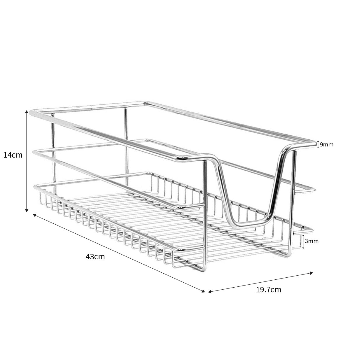 2 x KuKoo Kitchen Pull Out Storage Baskets – 300mm Wide Cabinet