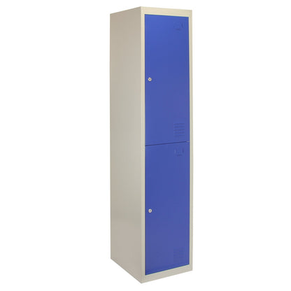 Metal Storage Lockers - Two Doors, Flatpacked, Blue