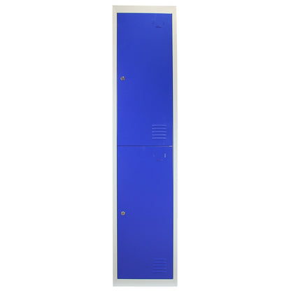 Metal Storage Lockers - Two Doors, Flatpacked, Blue