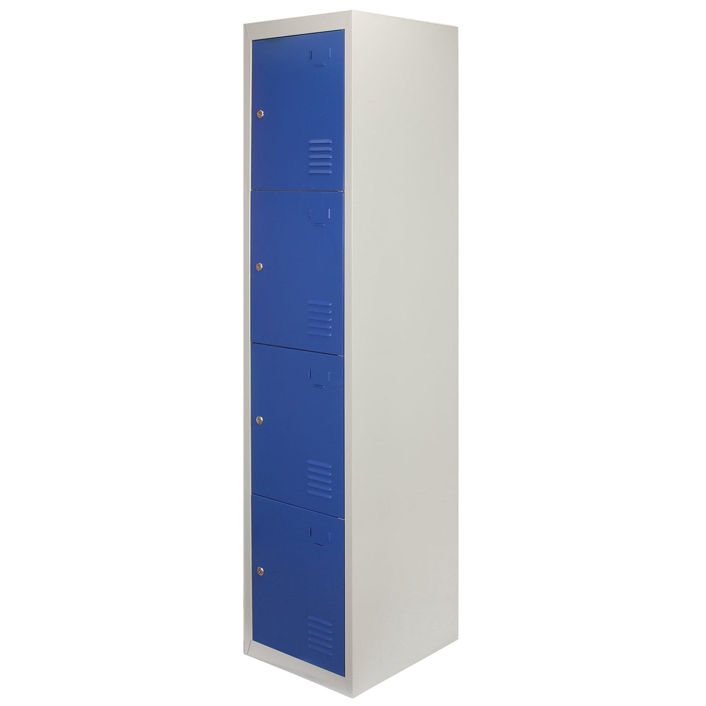 3 x Metal Storage Lockers - Four Doors, Blue - Flatpack