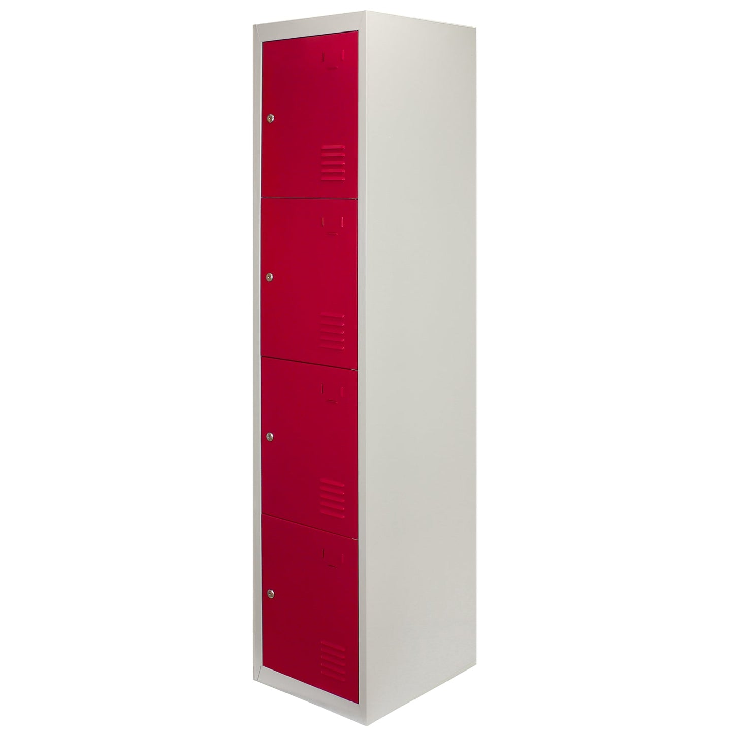 Metal Storage Lockers - Four Doors, Red