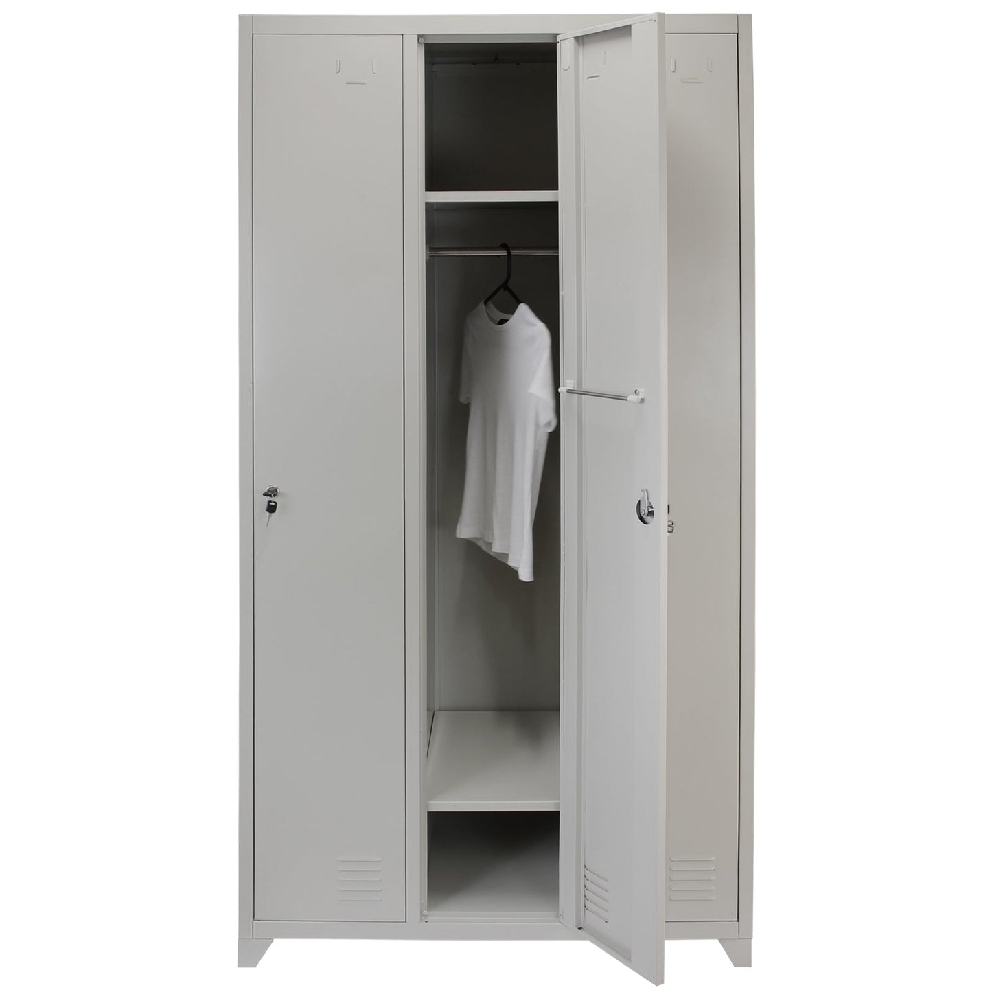 Metal Storage Lockers - Three Doors, Grey