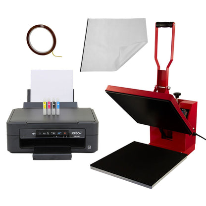 PixMax T-Shirt Sublimation Heat Press Machine, 38cm x 38cm Clam, Red F2