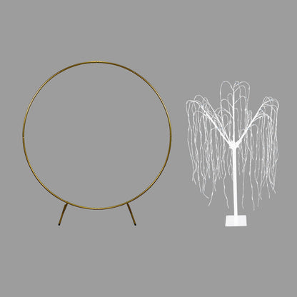 Wedding Moongate - Gold & 1 x Weeping Willow Tree 240cm Warm White