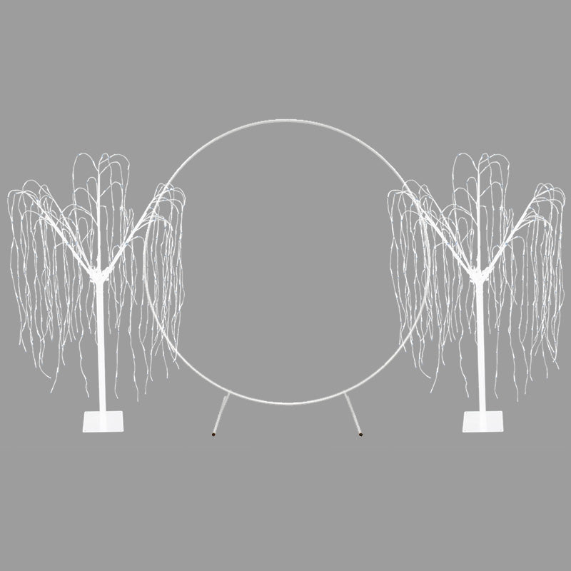 Wedding Moongate - White & 2 x Weeping Willow Tree 240cm Warm White