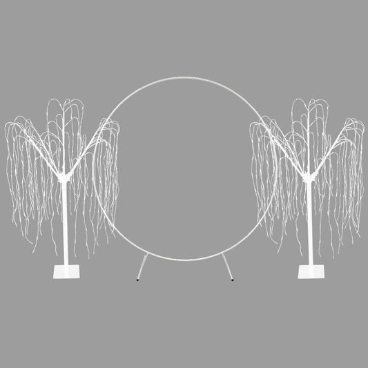 Wedding Moongate - White & 2 x Weeping Willow Tree 180cm Cool White