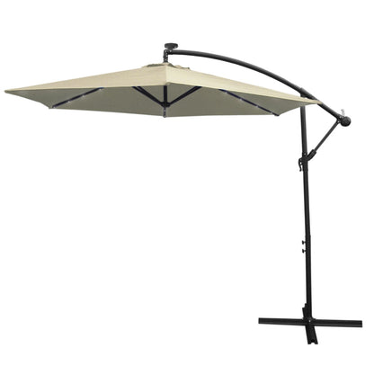 Cream 3m LED Cantilever Parasol