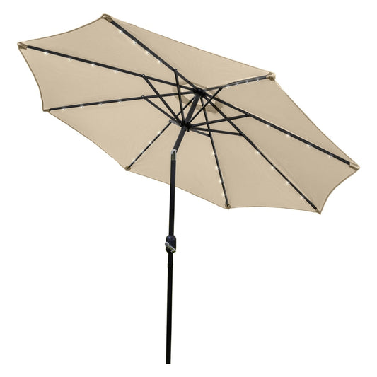 Beige 2.7m LED Tilt Parasol