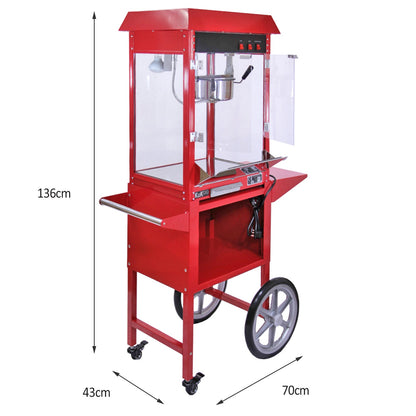 KuKoo 8oz Popcorn Machine & Candy Floss Machine with Carts