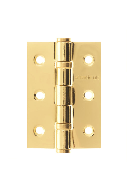 Atlantic Ball Bearing Hinges 3" x 2" x 2mm - Polished Brass - AH322EB - (Pair)