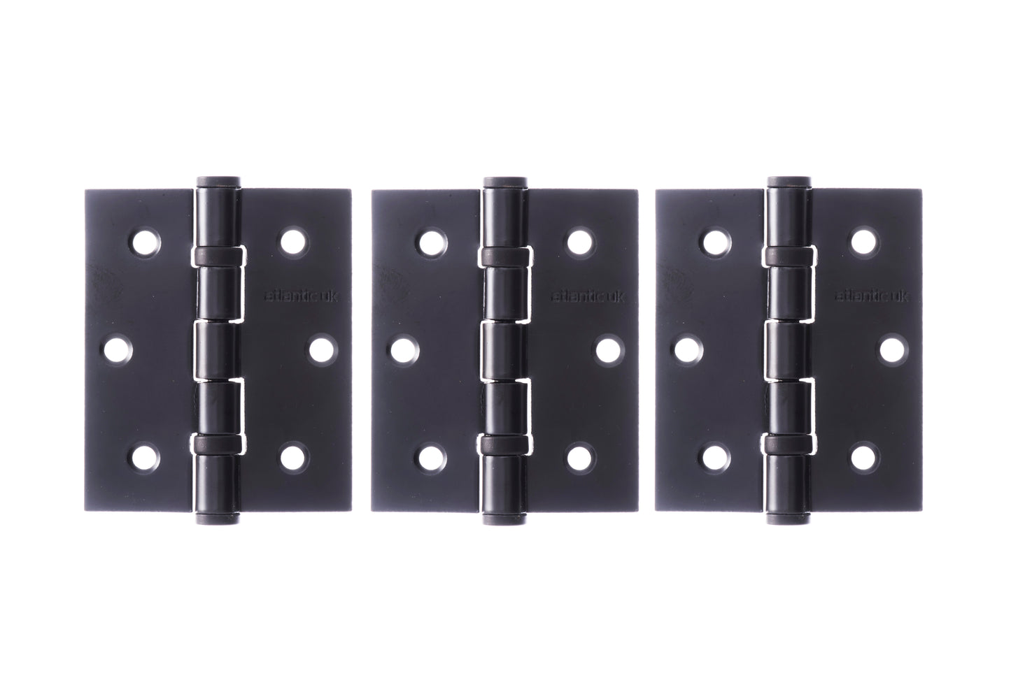 Atlantic Ball Bearing Hinges 3" x 2.5" x 2.5mm set of 3 - Matt Black - A2HB32525MB(3) - (Set of 3)