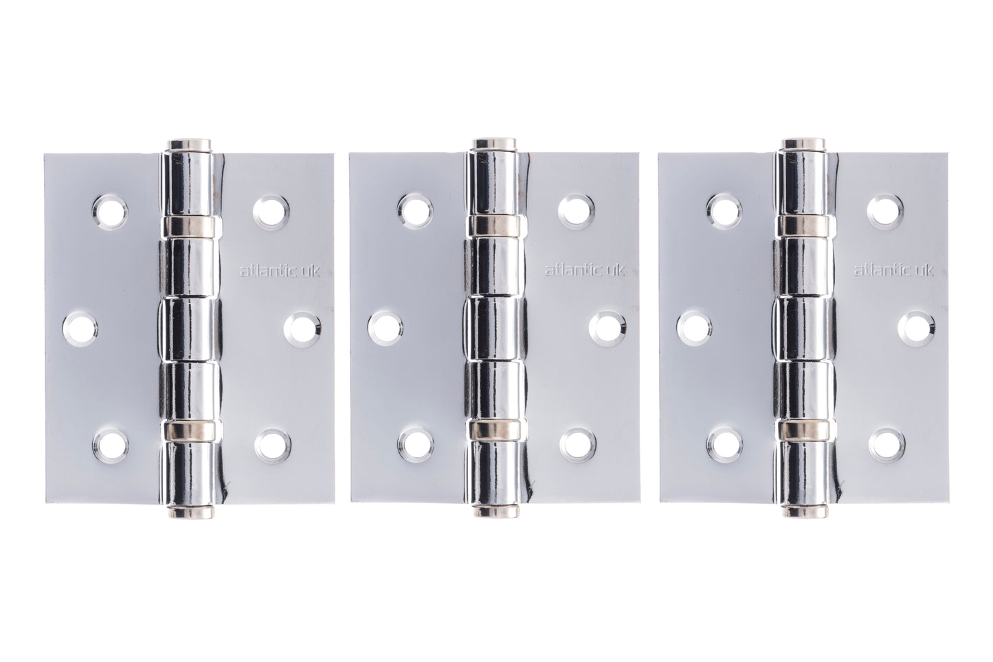 Atlantic Ball Bearing Hinges 3" x 2.5" x 2.5mm set of 3 - Polished Chrome - A2HB32525PC(3) - (Set of 3)