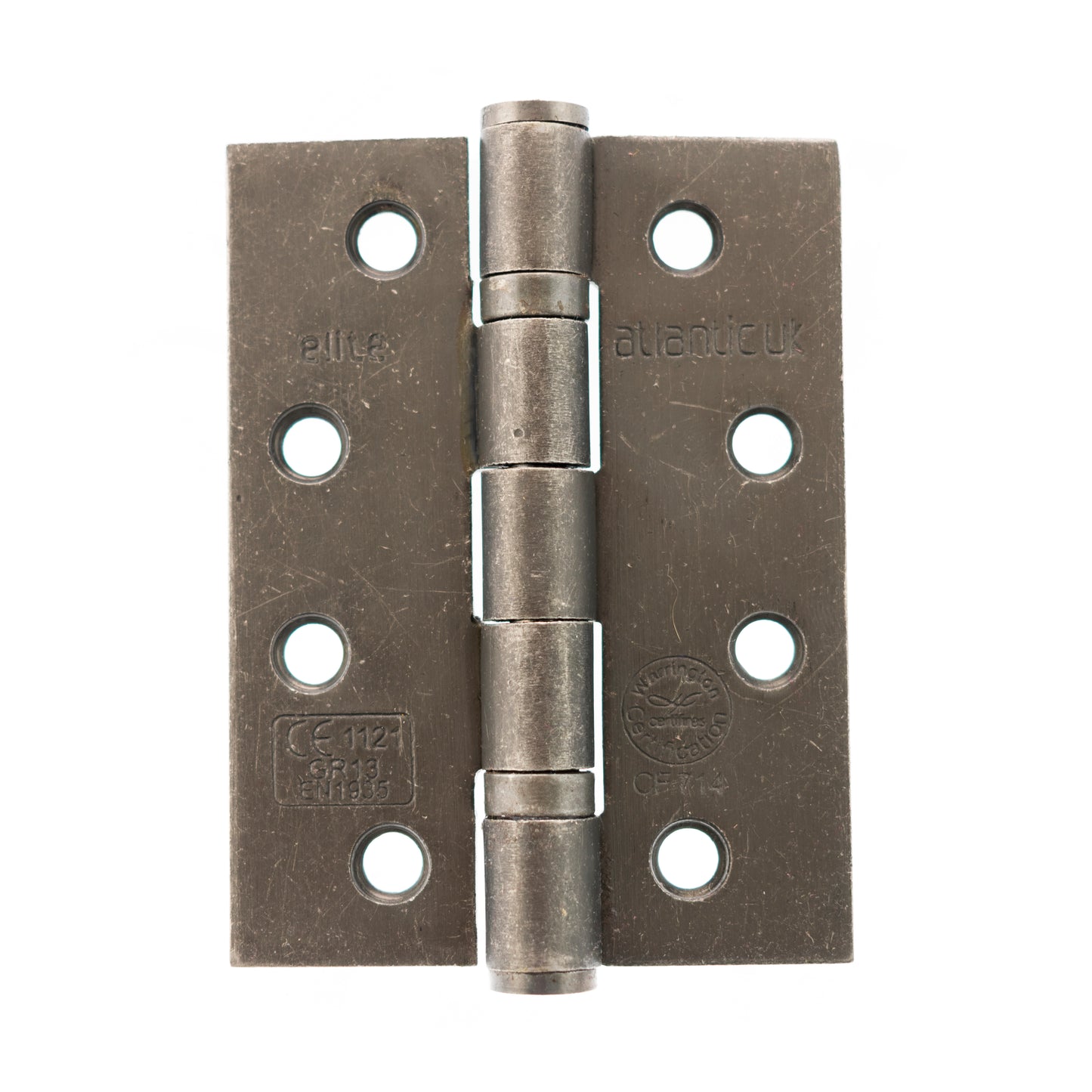 Atlantic Ball Bearing Hinges Grade 13 Fire Rated 4" x 3" x 3mm - Distressed Silver - AH1433DS - (Pair)