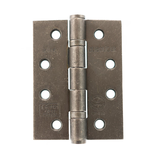 Atlantic Ball Bearing Hinges Grade 13 Fire Rated 4" x 3" x 3mm - Distressed Silver - AH1433DS - (Pair)