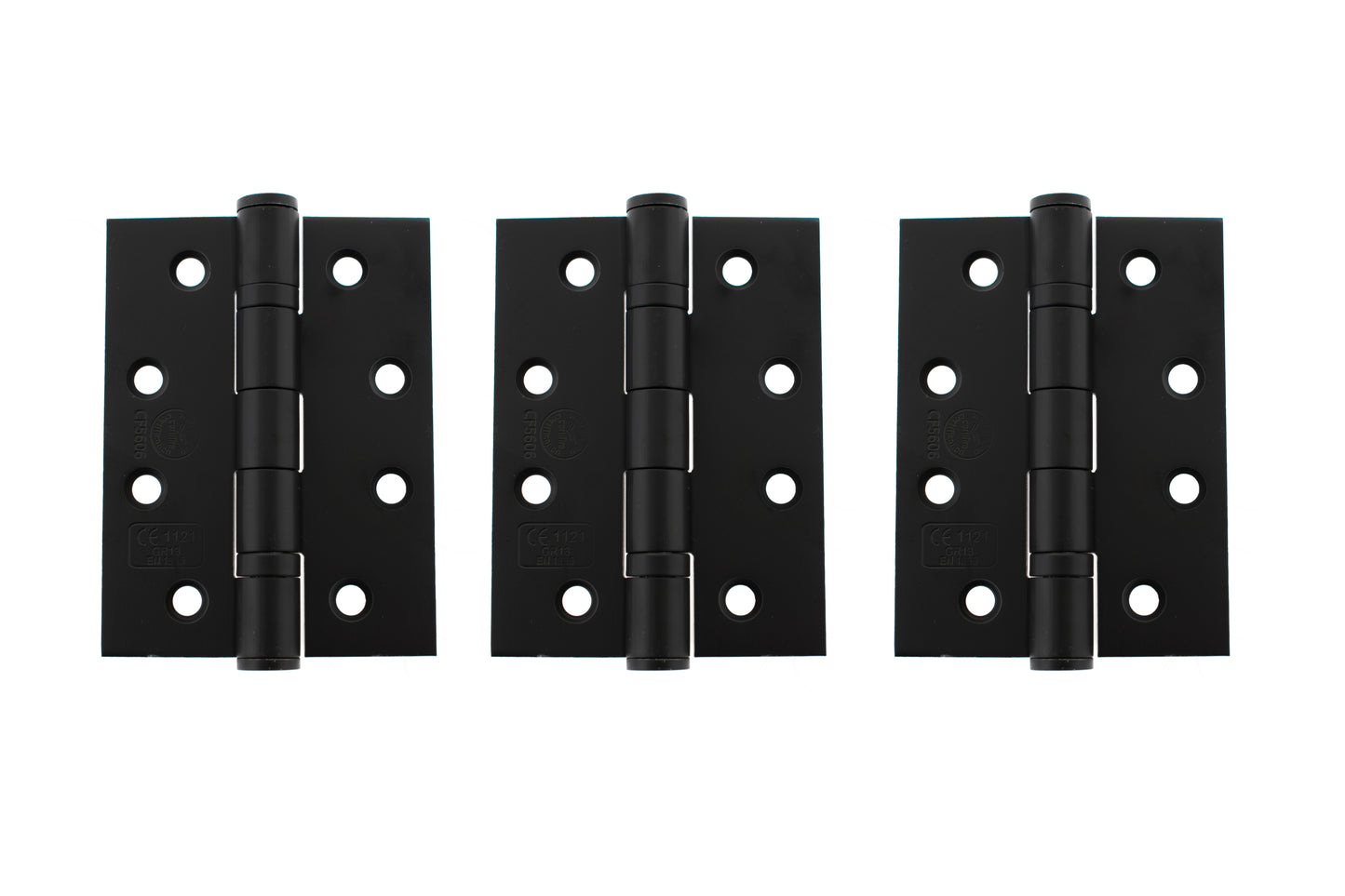 Atlantic Ball Bearing Hinges Grade 13 Fire Rated 4" x 3" x 3mm set of 3 - Matt Black - AH1433MB(3) - (Set of 3)