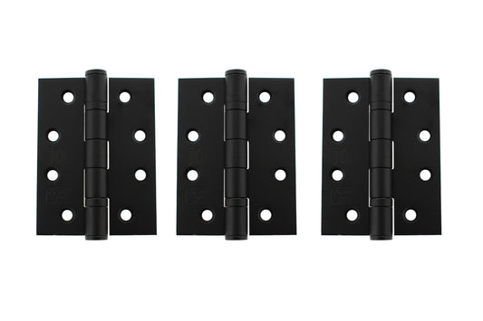 Atlantic Ball Bearing Hinges Grade 13 Fire Rated 4" x 3" x 3mm set of 3 - Matt Black - AH1433MB(3) - (Set of 3)