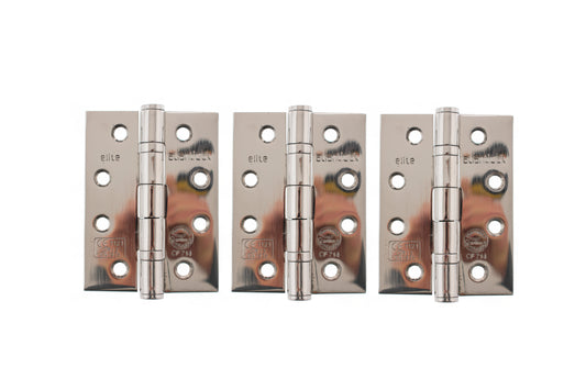 Atlantic Ball Bearing Hinges Grade 13 Fire Rated 4" x 3" x 3mm set of 3 - Polished Stainless Steel - AH1433PSS(3) - (Set of 3)