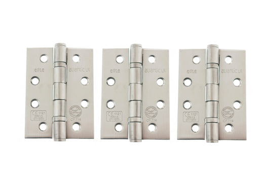 Atlantic Ball Bearing Hinges Grade 13 Fire Rated 4" X 3" X 3mm set of 3 - Satin Stainless Steel - AH1433SSS(3) - (Set of 3)