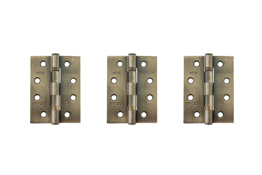 Atlantic Ball Bearing Hinges Grade 11 Fire Rated 4" x 3" x 2.5mm set of 3 - Antique Brass - AHG111433AB(3) - (Set of 3)