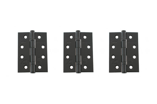 Atlantic Ball Bearing Hinges Grade 11 Fire Rated 4" x 3" x 2.5mm set of 3 - Matt Black - AHG111433MB(3) - (Set of 3)