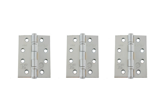 Atlantic Ball Bearing Hinges Grade 11 Fire Rated 4" x 3" x 2.5mm set of 3 - Polished Chrome - AHG111433PC(3) - (Set of 3)