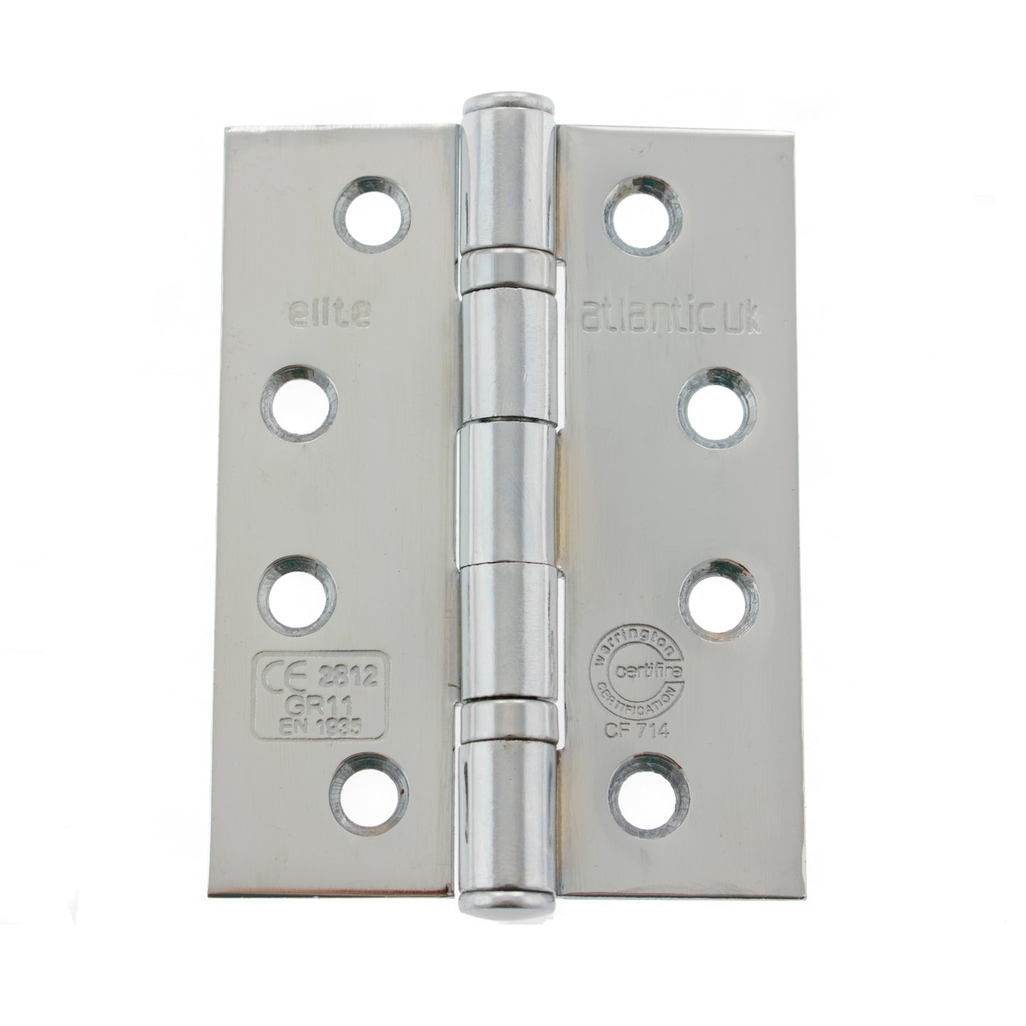 Atlantic Ball Bearing Hinges Grade 11 Fire Rated 4" x 3" x 2.5mm - Polished Chrome - AHG111433PC - (Pair)