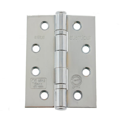 Atlantic Ball Bearing Hinges Grade 11 Fire Rated 4" x 3" x 2.5mm - Polished Chrome - AHG111433PC - (Pair)