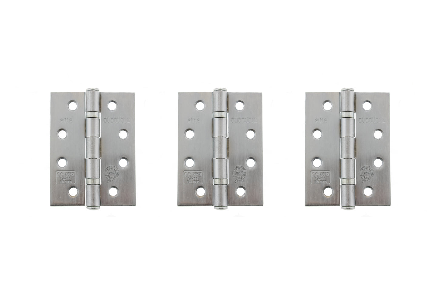 Atlantic Ball Bearing Hinges Grade 11 Fire Rated 4" x 3" x 2.5mm set of 3 - Satin Chrome - AHG111433SC(3) - (Set of 3)