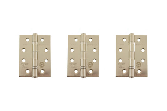 Atlantic Ball Bearing Hinges Grade 11 Fire Rated 4" x 3" x 2.5mm set of 3 - Satin Nickel - AHG111433SN(3) - (Set of 3)