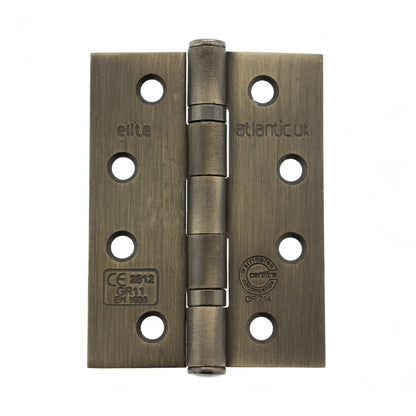 Atlantic Ball Bearing Hinges Grade 11 Fire Rated 4" x 3" x 2.5mm - Urban Bronze - AHG111433UB - (Pair)