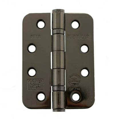 Atlantic Radius Corner Ball Bearing Hinges 4" X 3" X 3mm - Black Nickel - AHR1433BN - (Pair)